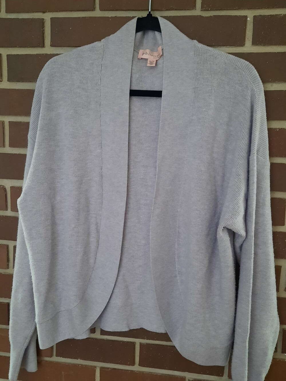 Philosophy Gray Open-Front Knit Cardigan Size XL